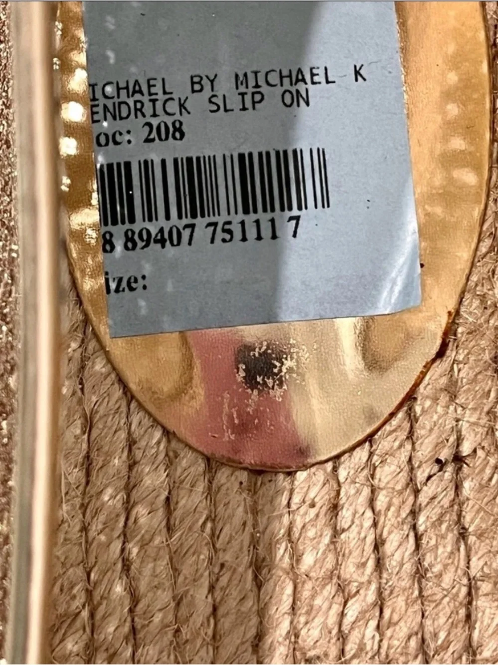 Michael Kors Kendrick Gold Metallic Espadrille Slip On Flats NWT 9